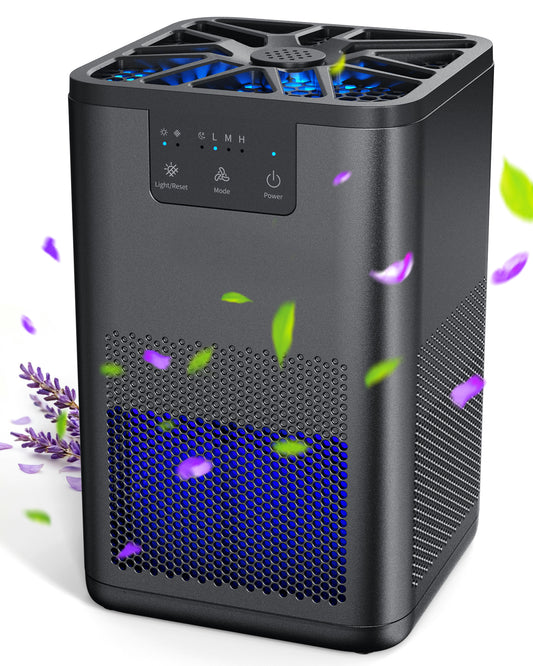 ALROCKET Air Purifier,Hepa Air Purifier Filter for Bedroom,Pet Dander,Odors,Air Cleaner for 300 Sq.ft,Black