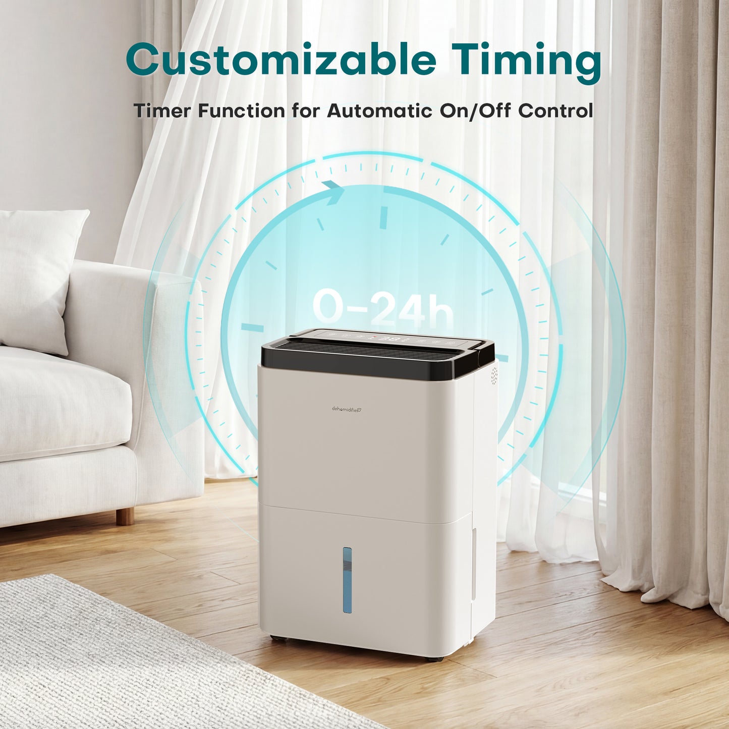 ALROCKET 10 Pint Dehumidifier for Home,Basement with Drain Hose,up to 1500 Sq.Ft,38dB Ultra-Quiet,24H Timer,Smart Humidity Control,2.5L Water Tank