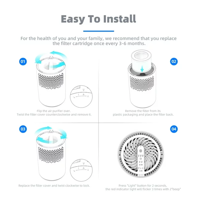 ALROCKET Air Purifier Filter Replacement for JH06(White/Black),1 Pack