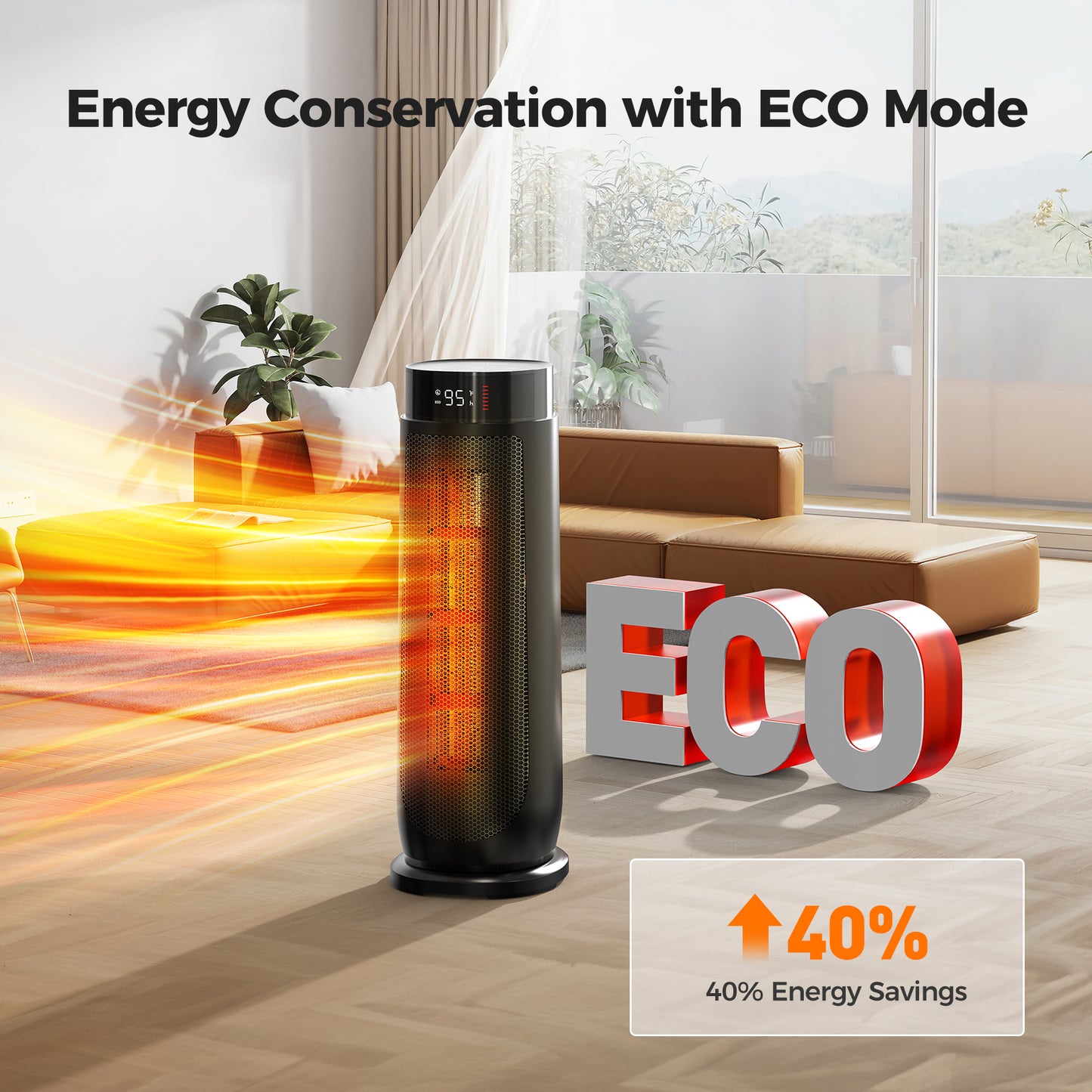 ALROCKET 1500W PTC Ceramic Space Heater for Indoor Use with Remote, 90° Oscillation, 24H Timer, Electric Heaters with Thermostat, Fast and Safe Portable Heater for Bedroom, Home Large Room