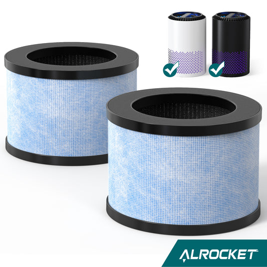 ALROCKET 2 Pack HEPA Air Purifier Filter Replacement for JH01, 4-Stage Filtration for Dust, Pet Dander, Smoke and Odors, High Efficiency Replacement Filter Part