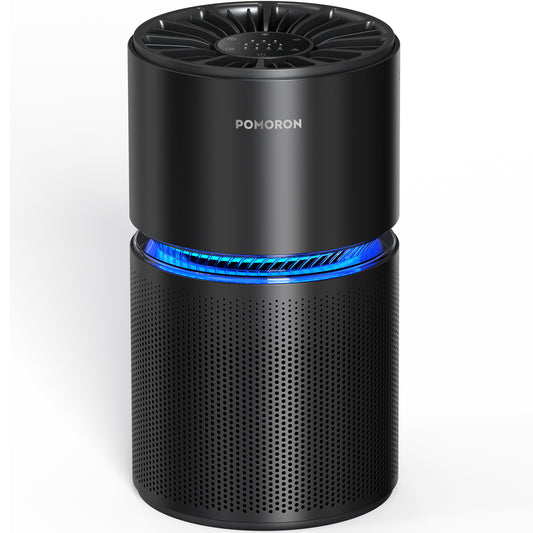 BREEZOME Air Purifier with 4-Stage Particle Filtration, up to 620 Sq. Ft, Mis-touch design, Timer, True HEPA Air Purifier for Large Rooms, Black