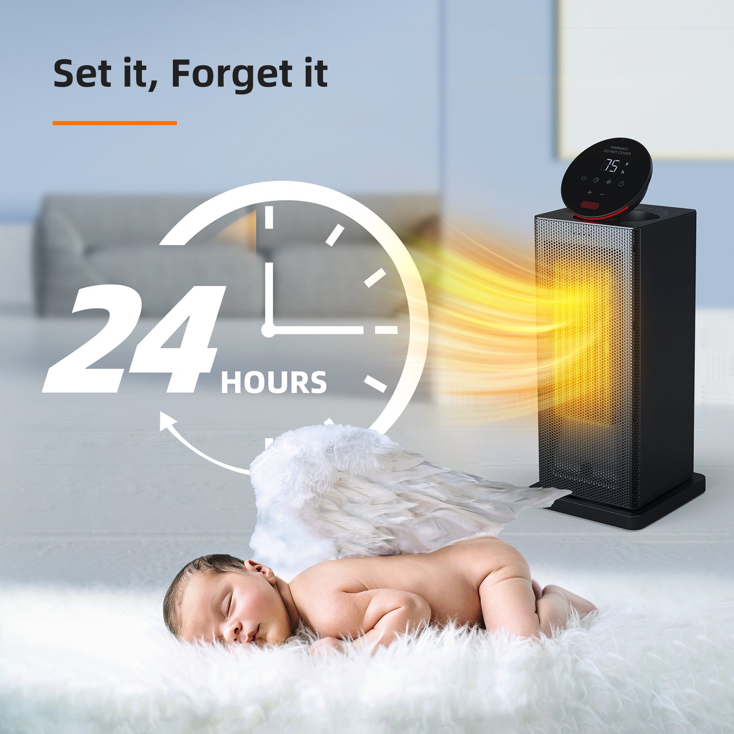 ALROCKET Space Heater Indoor,90°Oscillating Electric Tower Heaters with Remote,ECO Modes, Timer, 320 sq.ft