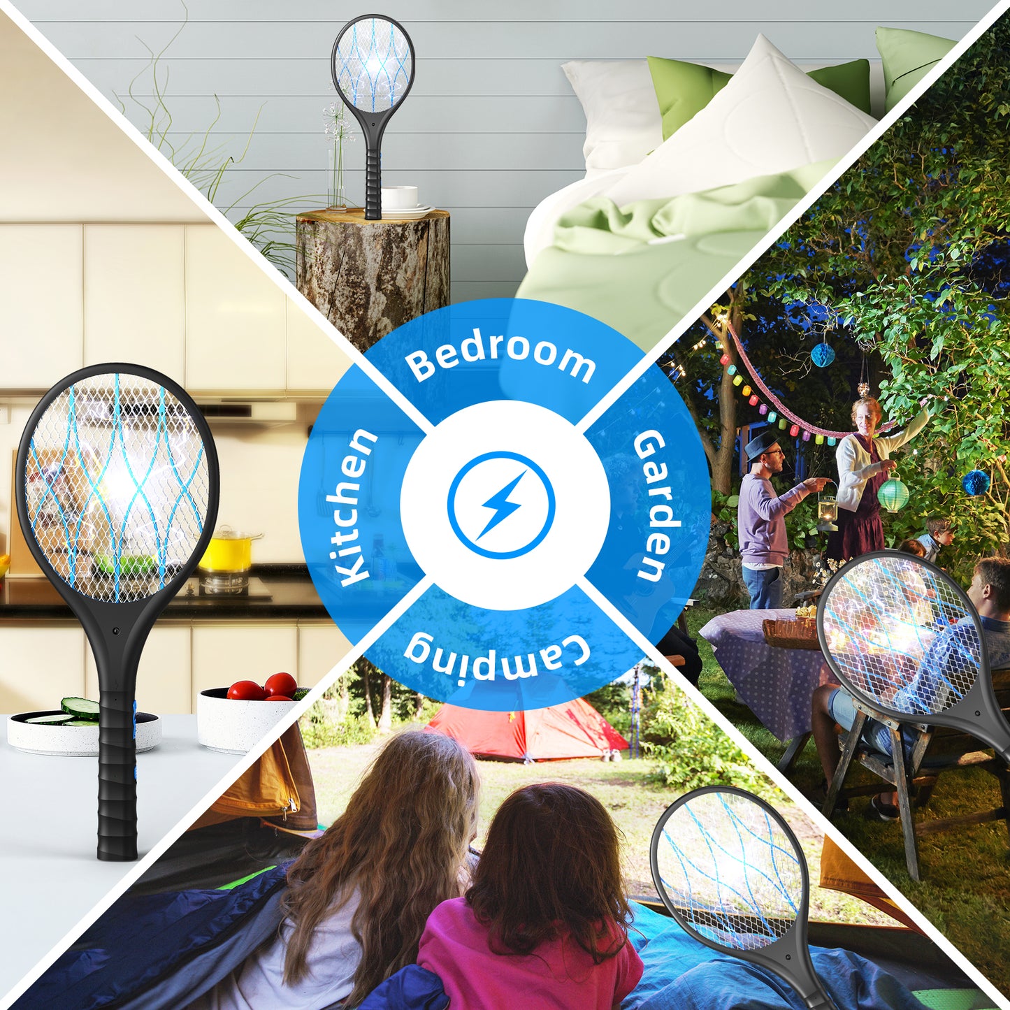 ALROCKET Intelabe Bug Zapper, Mosquito Killer USB Rechargeable Electric Fly Swatter for Home, Outdoor