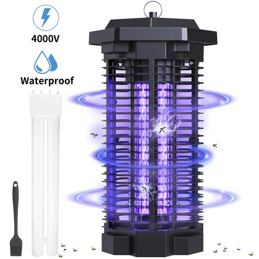 Alrocket Bug Zapper 4000 Volt Waterproof Electric Mosquito Killer Trap mosquito repellent outdoor for Home Backyard Patio Garden, Black