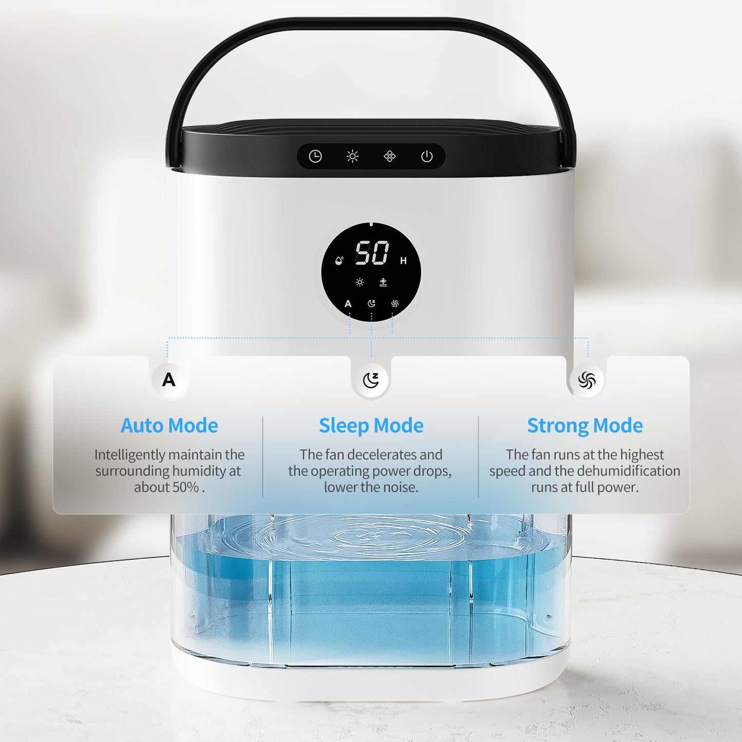 ALROCKET 5-Pint Dehumidifier with Timer, 4500 Cubic Feet, Auto Defrost, Ultra Quiet for Home Large Room Bathroom Garage RV