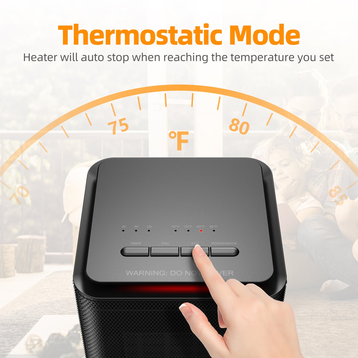 Alrocket Space Heater, 1500W Electric PTC Ceramic Heater Fast Heating with Oscillation & Overheat Tip-over Protection