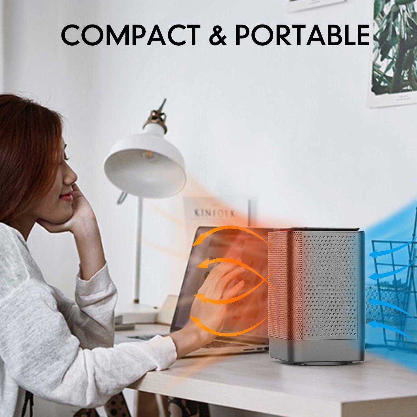 ALROCKET Space Heaters, 950W/600W Portable Electric Heater for Indoor Use,70° Oscillation,Black