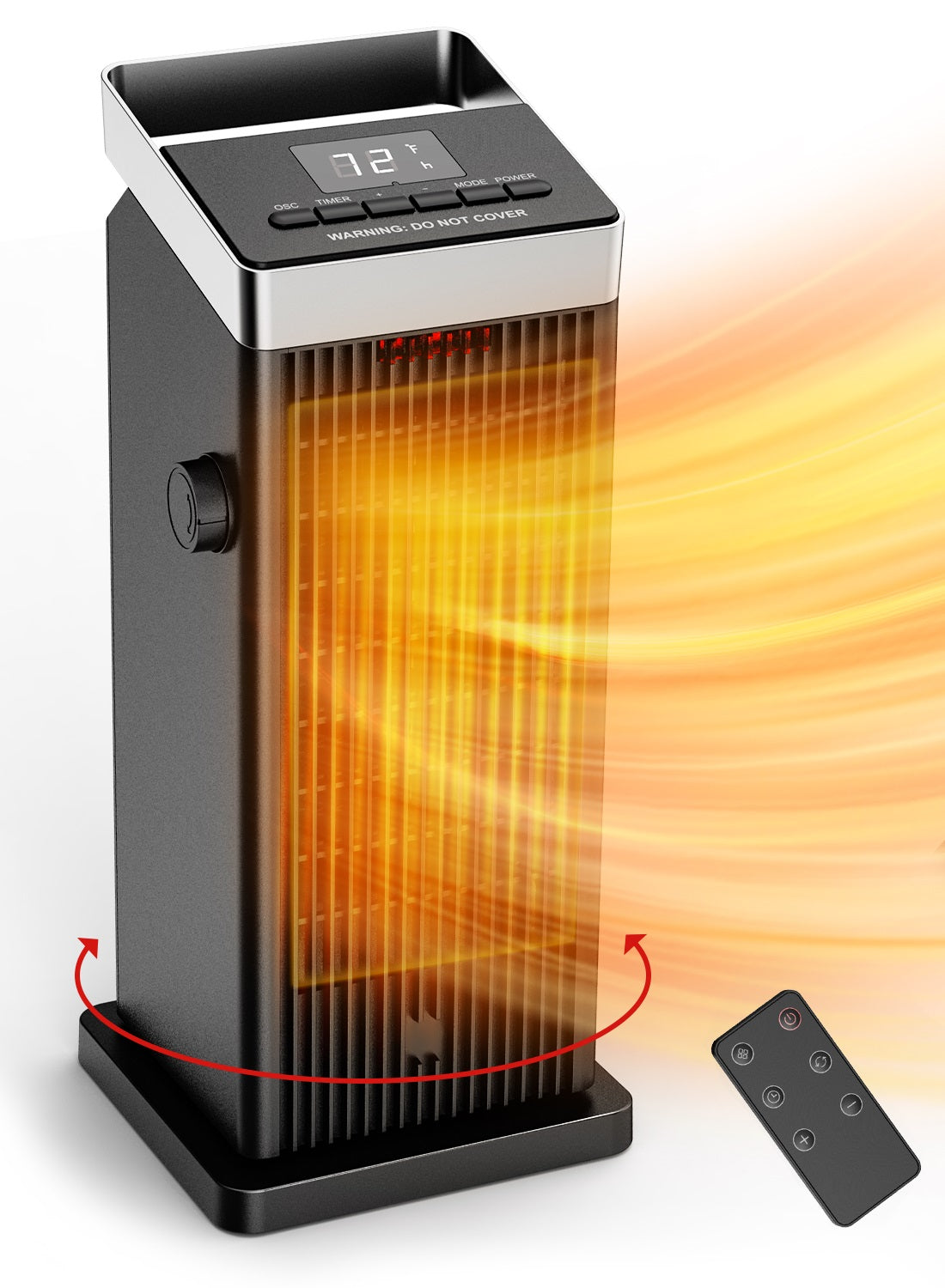 ALROCKET 1500W Ceramic Heater 90'' Oscillating with Thermostat and Remote Control
