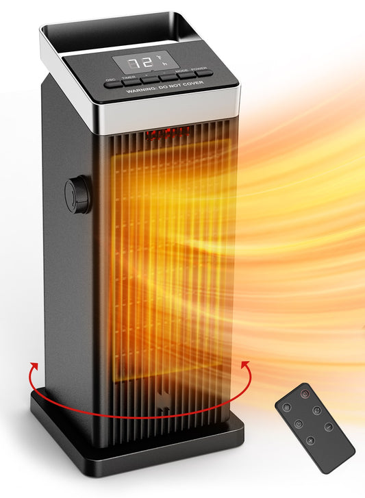 ALROCKET 1500W Ceramic Heater 90'' Oscillating with Thermostat and Remote Control