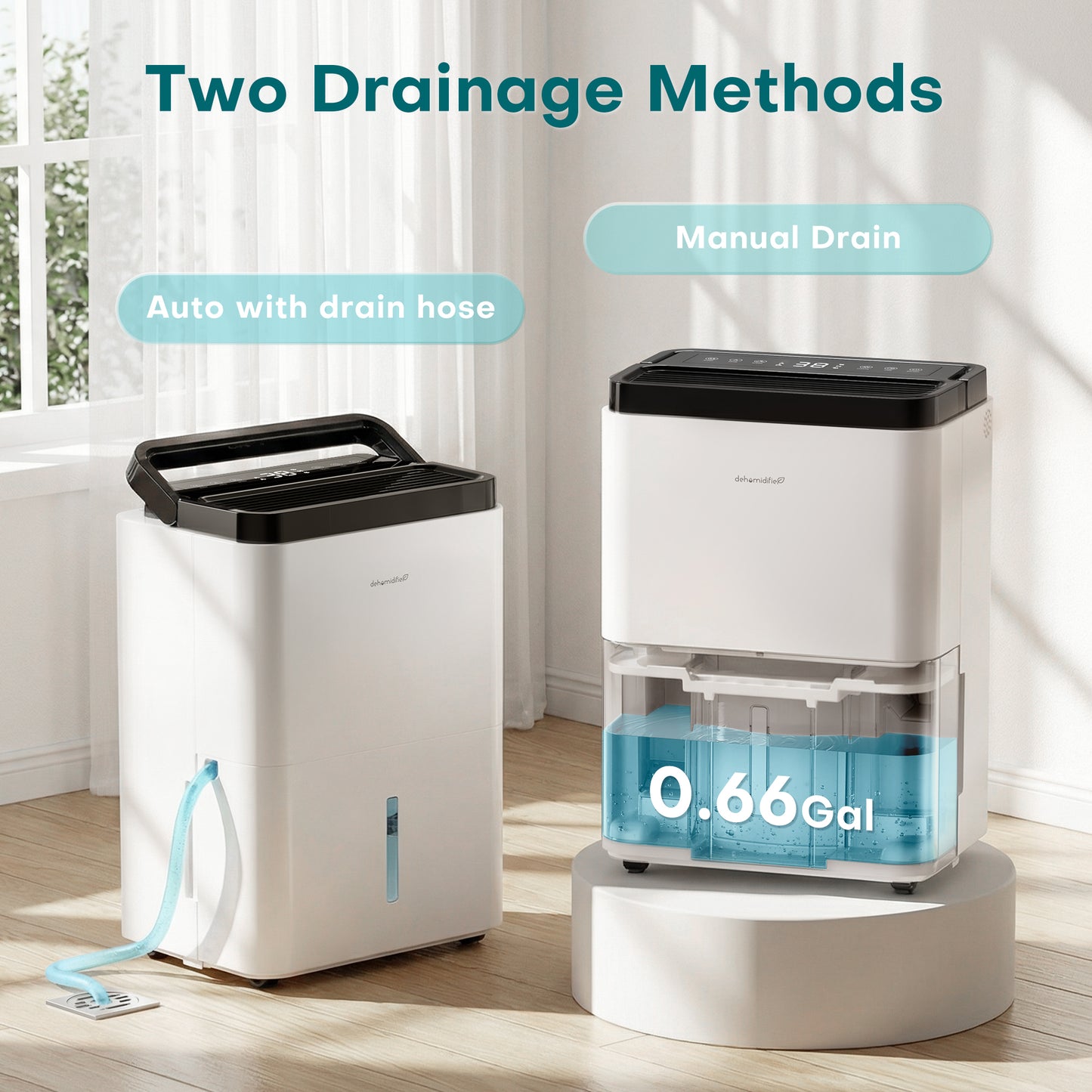 ALROCKET 10 Pint Dehumidifier for Home,Basement with Drain Hose,up to 1500 Sq.Ft,38dB Ultra-Quiet,24H Timer,Smart Humidity Control,2.5L Water Tank