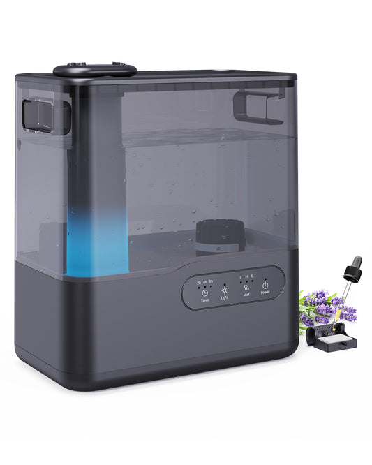 ALROCKET 5L Humidifiers for Bedroom, Cool Mist Humidfiers for Home Large Room,Baby and Plant,Black