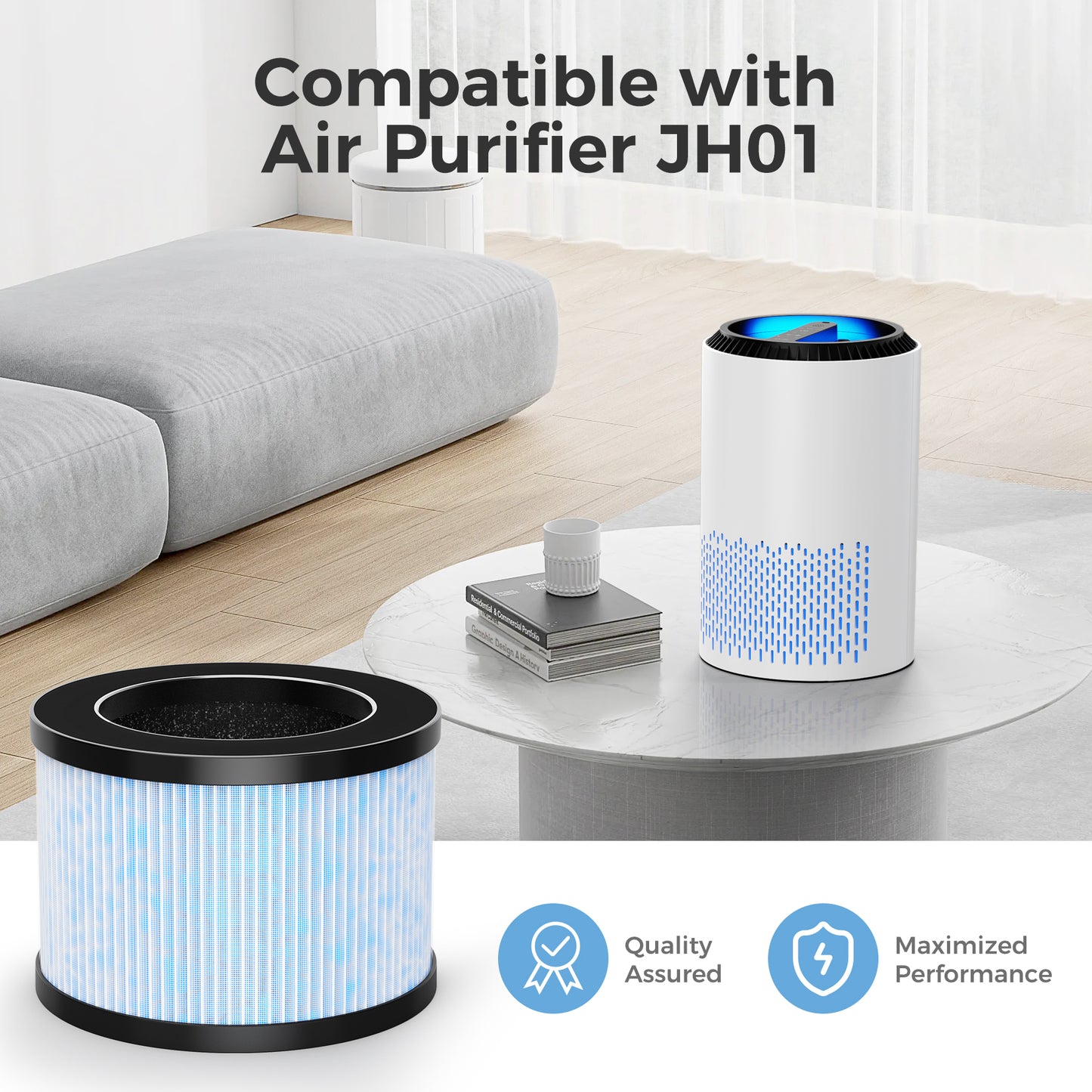 ALROCKET 2 Pack HEPA Replacement Filter for Air Purifier, Especially for Pets Hair