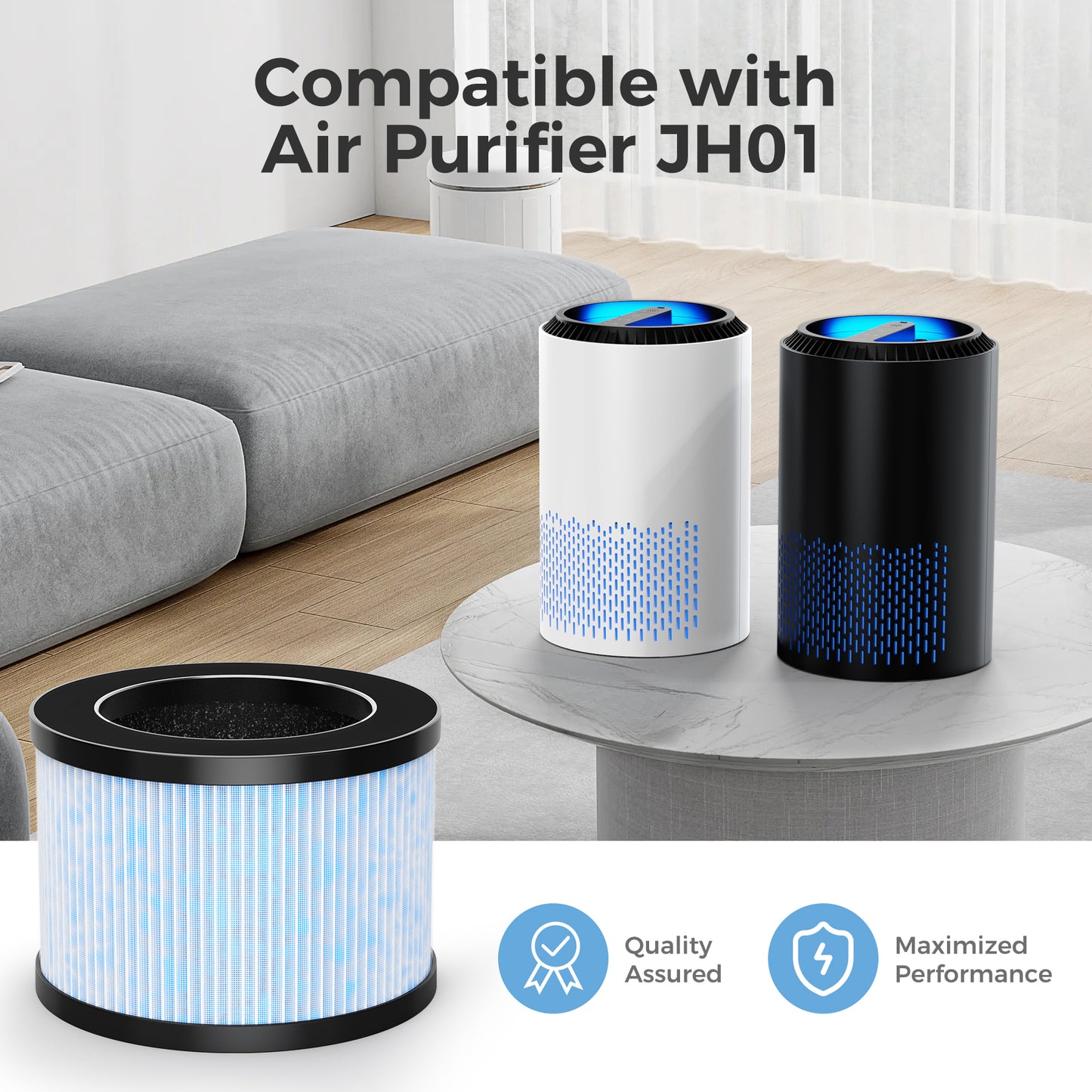 ALROCKET 2 Pack HEPA Replacement Filter for Air Purifier, Especially for Pets Hair