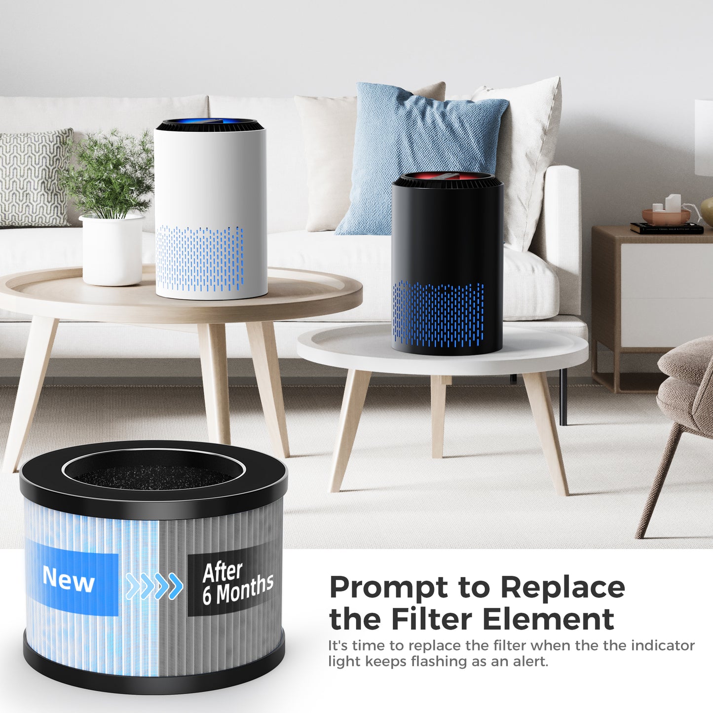 ALROCKET 2 Pack HEPA Replacement Filter for Air Purifier, Especially for Pets Hair