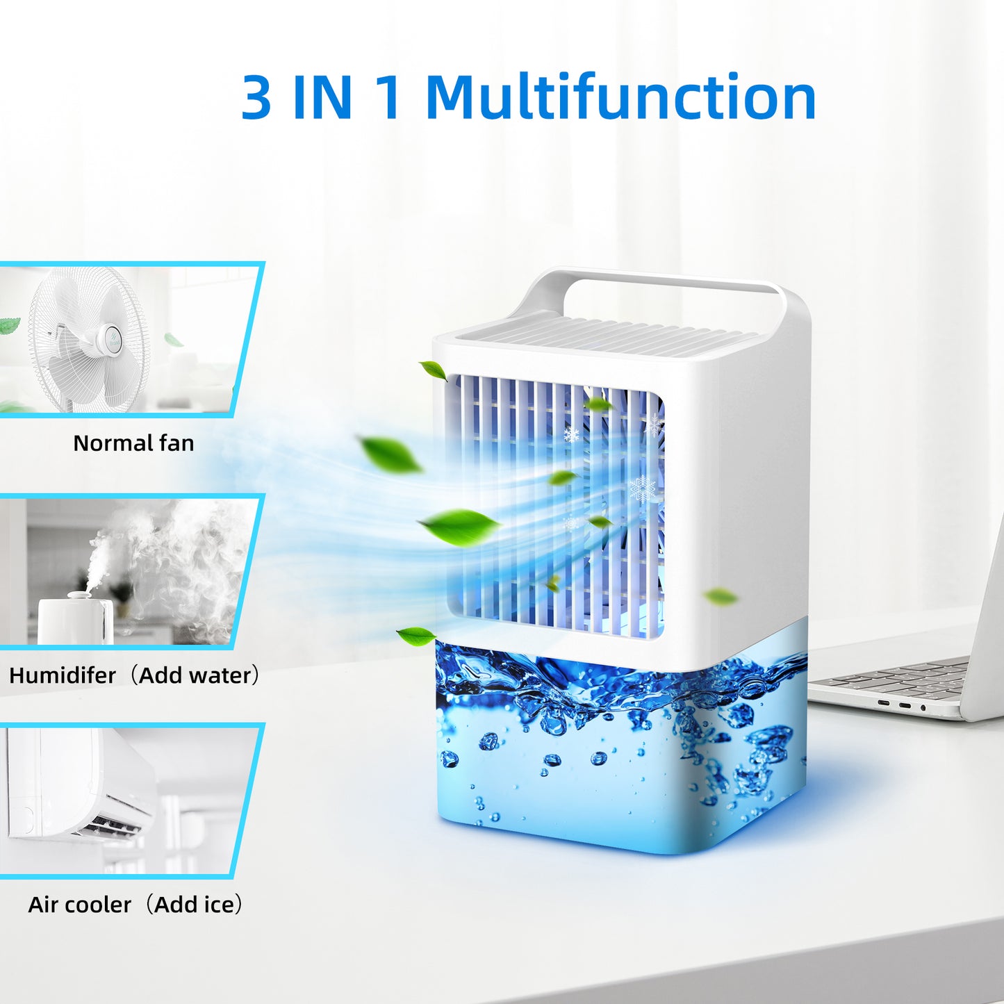 ALROCKET Portable Air Conditioner & Personal Evaporative Air Cooler — 120° Oscillating Fan, Adjustable Speed, Compact Cooling for Bedroom, Office, & Small Rooms