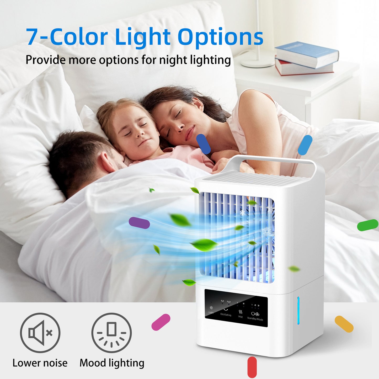 ALROCKET Portable Air Conditioner & Personal Evaporative Air Cooler — 120° Oscillating Fan, Adjustable Speed, Compact Cooling for Bedroom, Office, & Small Rooms