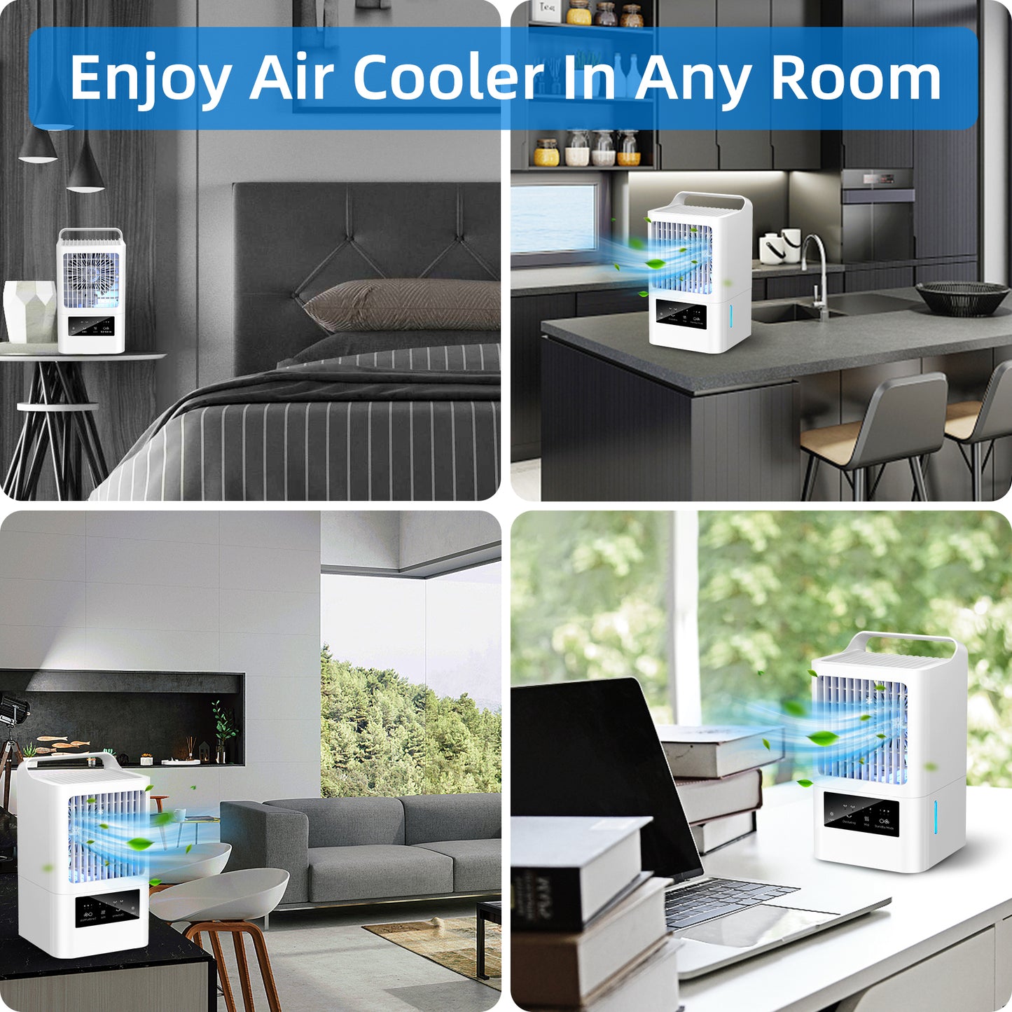 ALROCKET Portable Air Conditioner & Personal Evaporative Air Cooler — 120° Oscillating Fan, Adjustable Speed, Compact Cooling for Bedroom, Office, & Small Rooms