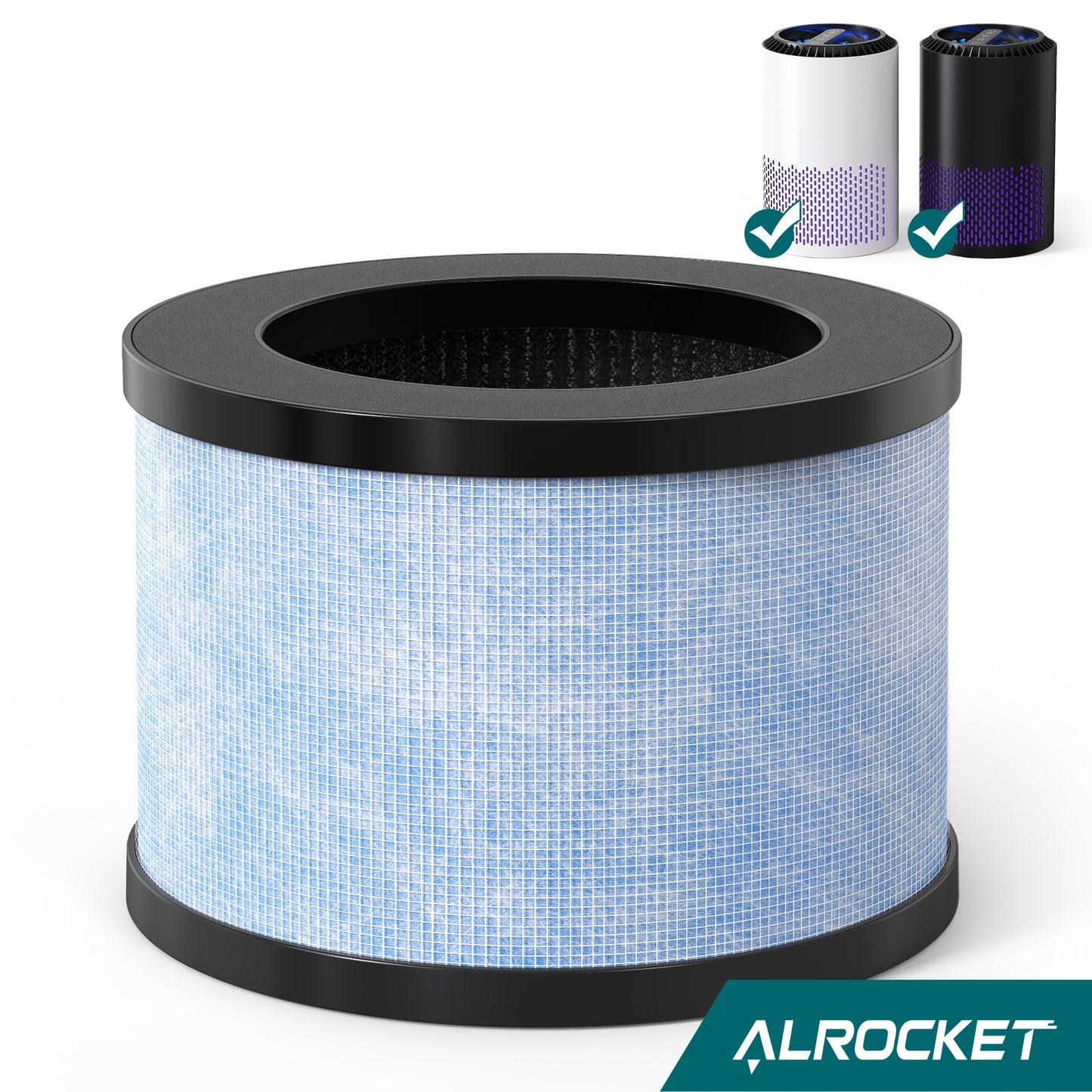 ALROCKET HEPA Air Purifier Filter Replacement for JH01, 4-Stage Filtration Filter for Dust, Pet Dander, Smoke & Odors, High-Efficiency Replacement Filter
