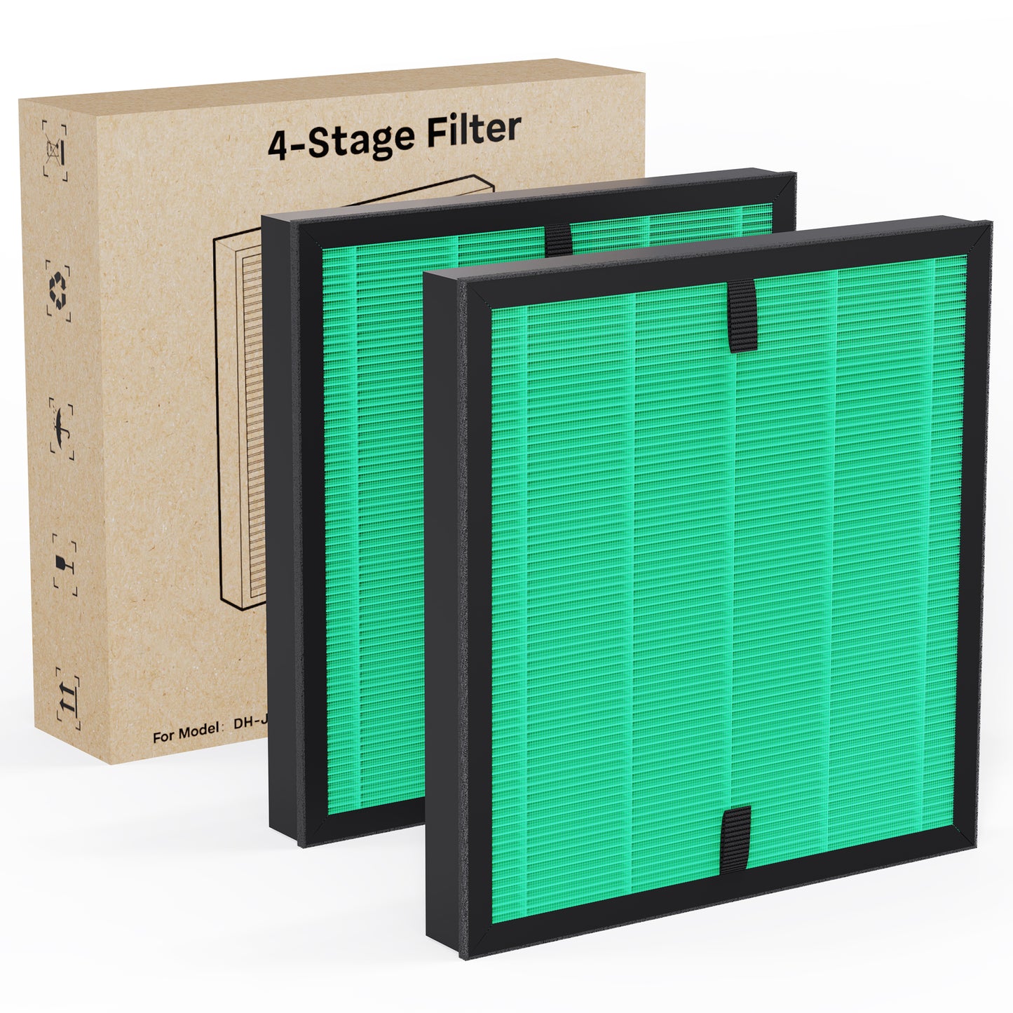 ALROCKET JH023 Air Purifier Replacement Filter for Pollen Pet Dander Hair Smell Model , Original Version(2 Pack)