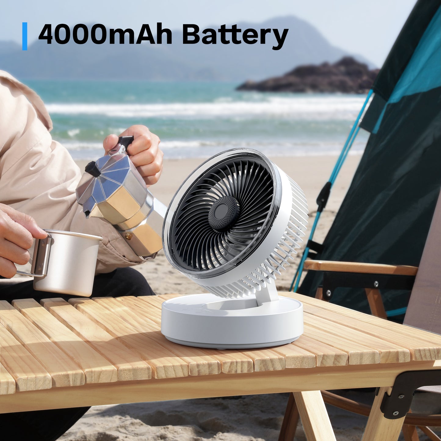ALROCKET Desk Fans,90° Oscillating Air Circulator,4 Speeds,40ft Powerful Airflow,Oil Diffuser,Portable Fan for Bedroom, Office, Camping
