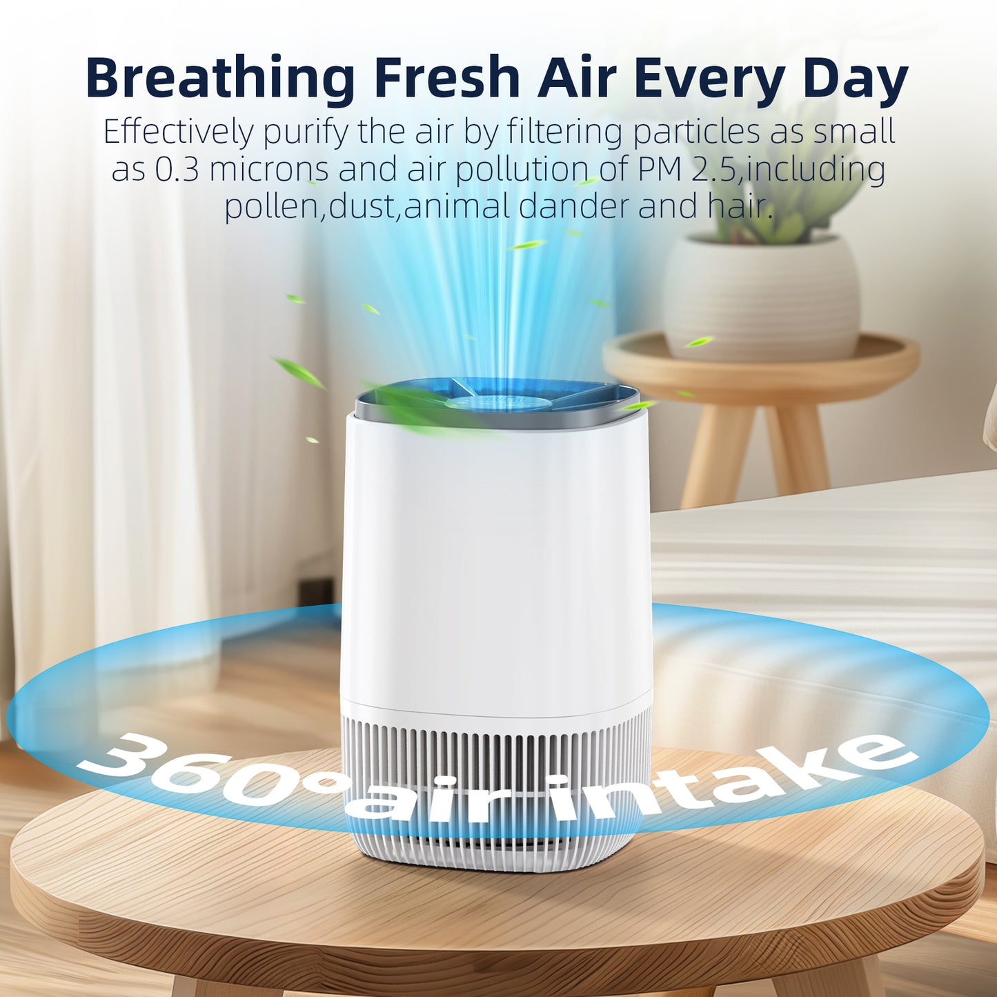 ALROCKET Air Purifiers for Home, HEPA Air Cleaner For Smoke Pollen Pet Dander Hair Portable Air Purifiers For Bedroom Office Living Room