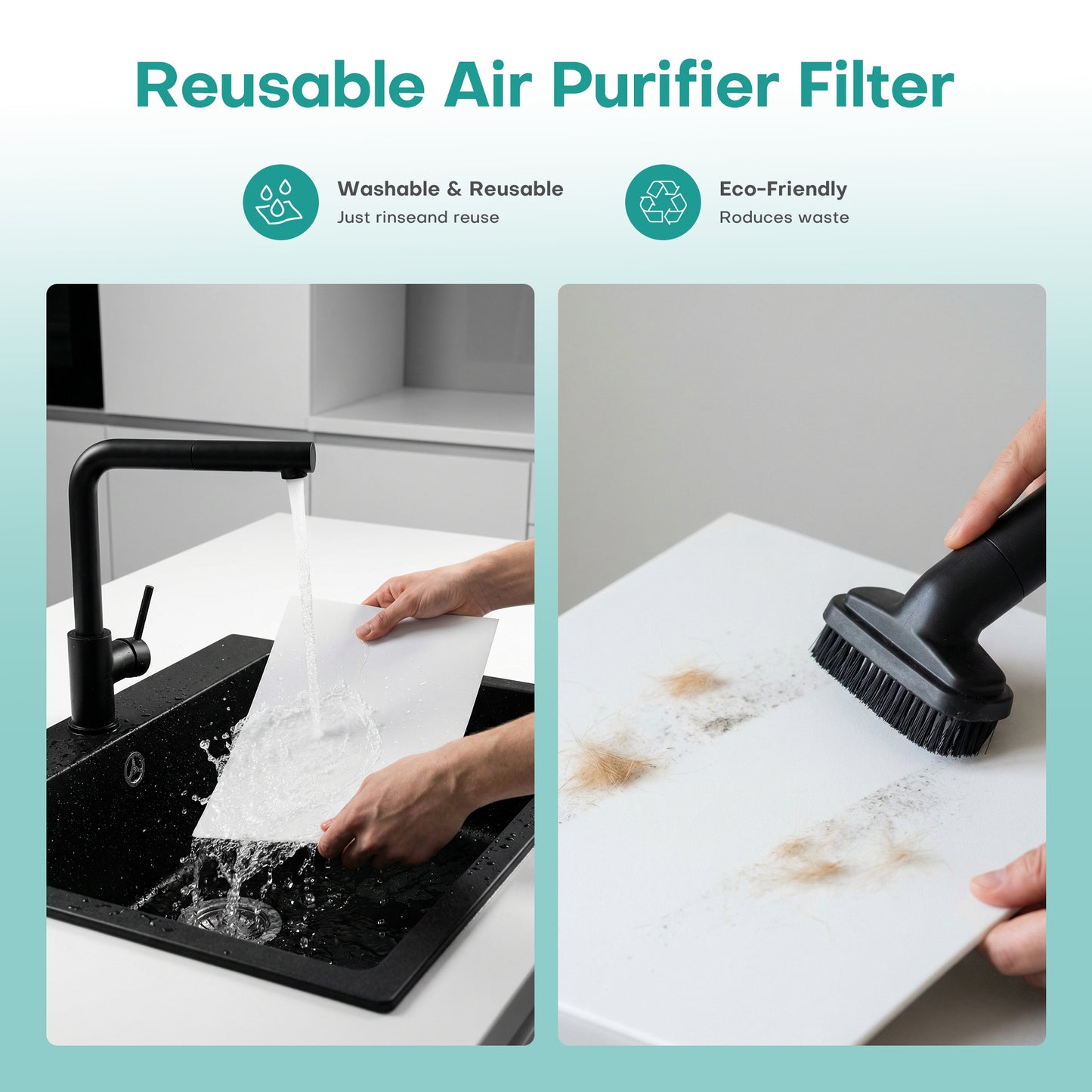 ALROCKET JH05 Air Purifier Replacement Washable Filter Pet Dander, Dust, Pollen, and Smoke