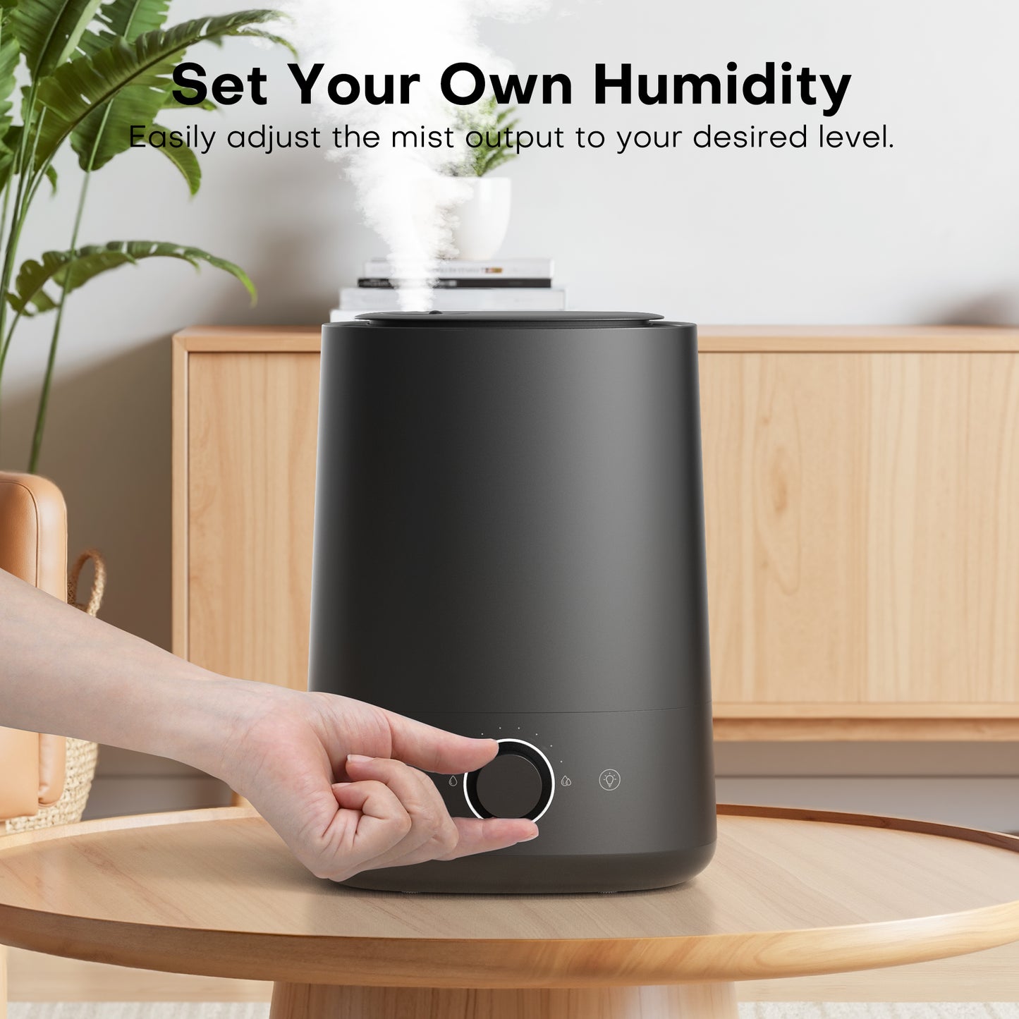ALROCKET Humidifier for Bedroom,5L Cool Mist Top-Fill Humidifier for Large Room, Baby Nursery, Plants,48H Runtime,28 dB Quiet,Oil Diffuser