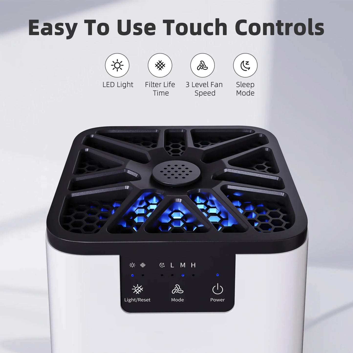 ALROCKET Air Purifier, with HEPA Filter for Home, Remove 99.9% Smoke Dust Allergies for 300 SQ.ft