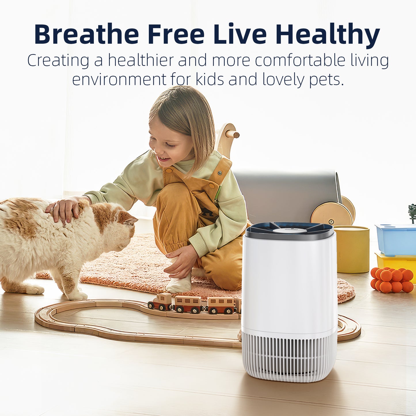 ALROCKET Air Purifiers for Home, HEPA Air Cleaner For Smoke Pollen Pet Dander Hair Portable Air Purifiers For Bedroom Office Living Room