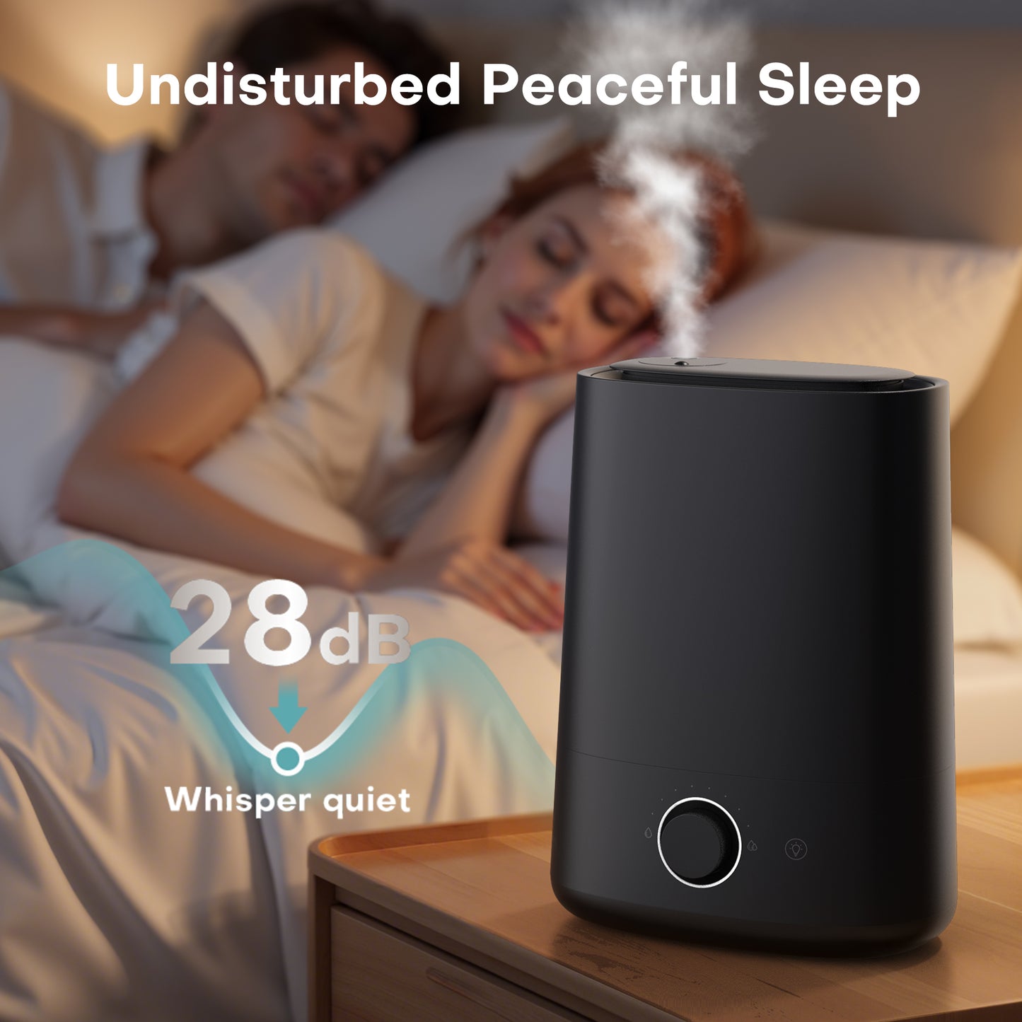 ALROCKET Humidifier for Bedroom,5L Cool Mist Top-Fill Humidifier for Large Room, Baby Nursery, Plants,48H Runtime,28 dB Quiet,Oil Diffuser