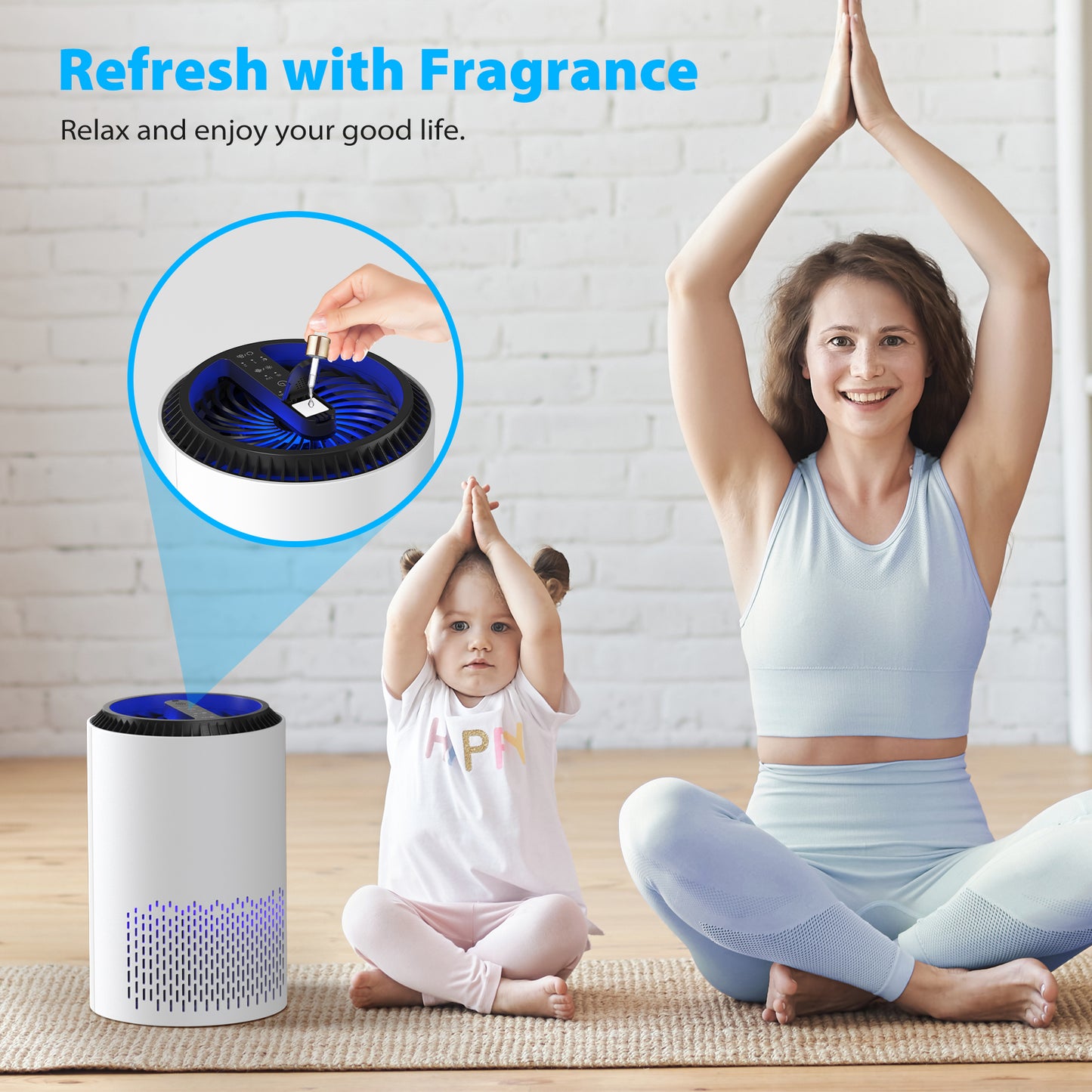 ALROCKET Air Purifier 3-Layer Filtration for home bedroom Removes Smoke, Pollen, Pet Dander Odor with Aroma Sleep Mode White Up to 600 ft²/2H
