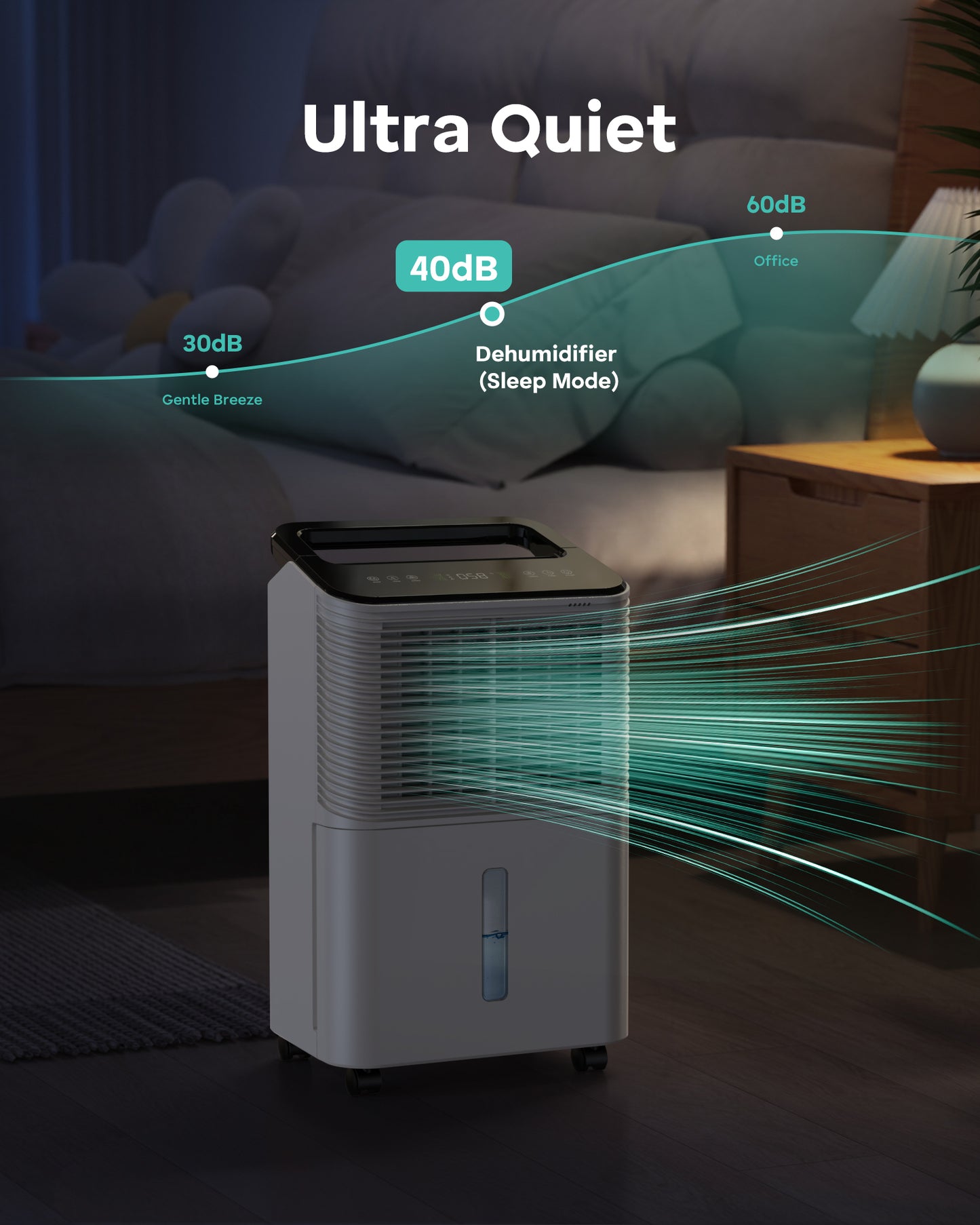 ALROCKET 12 Pints (DOE) Dehumidifier for Home, MAX 50 Pints/Day, 85 OZ Water Tank, Dehumidifiers, For Basements, Bathroom, Large room, up to 2000 Sq.ft, Auto-defrost, Smart Humidity Control, White