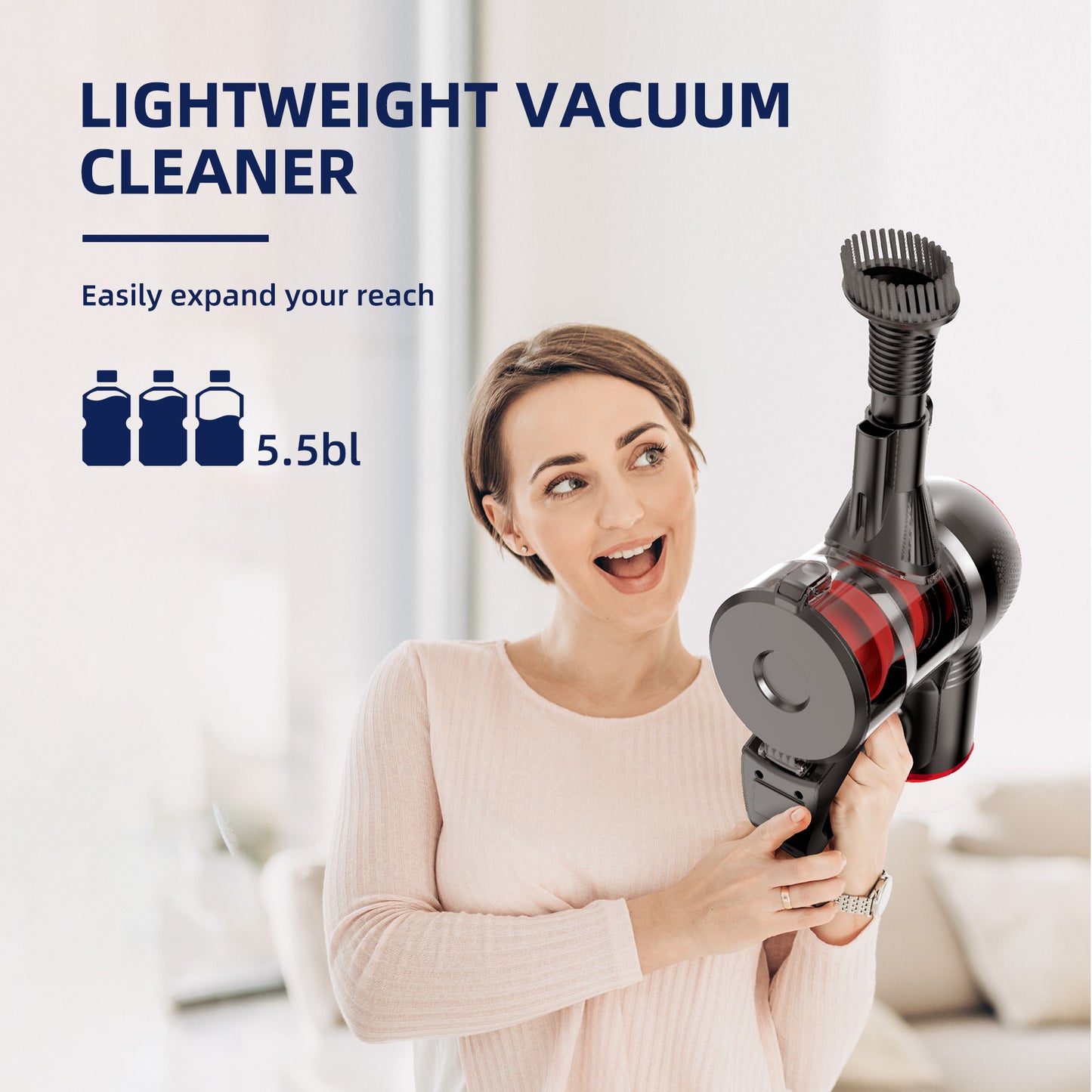 ALROCKET Cordless Vacuum Cleaner 4 in 1, 22KPa Powerful ,with 2200mAh Rechargeable Battery, up to 45min Runtime, for Home