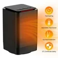 ALROCKET Space Heaters, 950W/600W Portable Electric Heater for Indoor Use,70° Oscillation,Black
