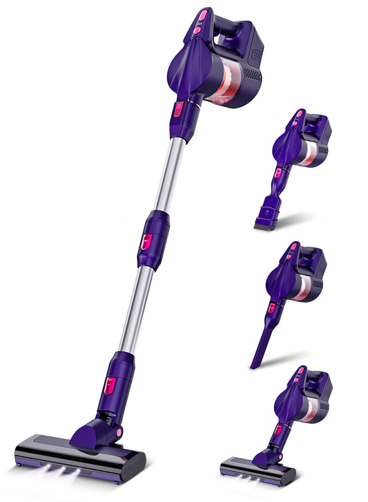 UGHEY Cordless Vacuum Lightweight Stick Vacuum Cleaner Hard Floor Wet Dry Vacuum - 26Kpa - 3 Speed