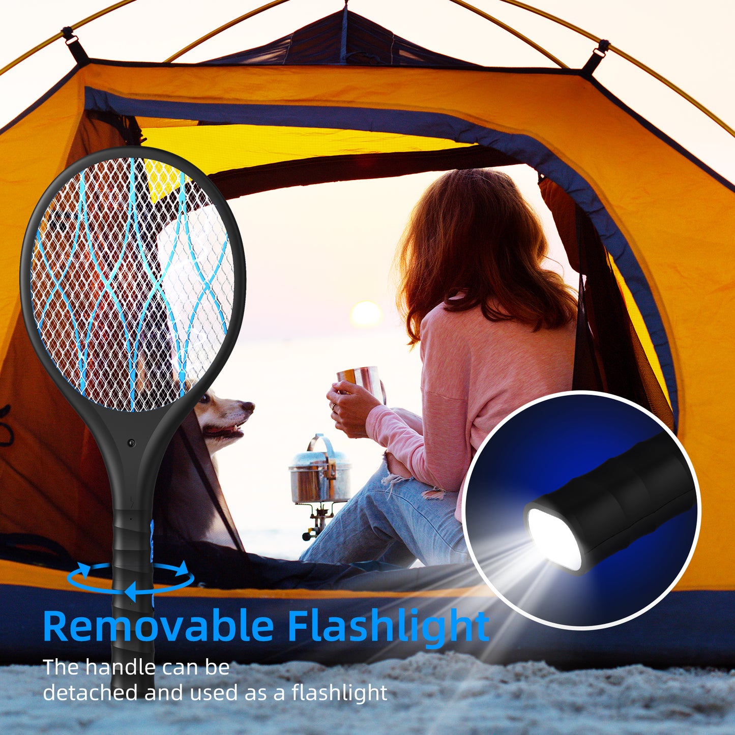 ALROCKET Intelabe Bug Zapper, Mosquito Killer USB Rechargeable Electric Fly Swatter for Home, Outdoor