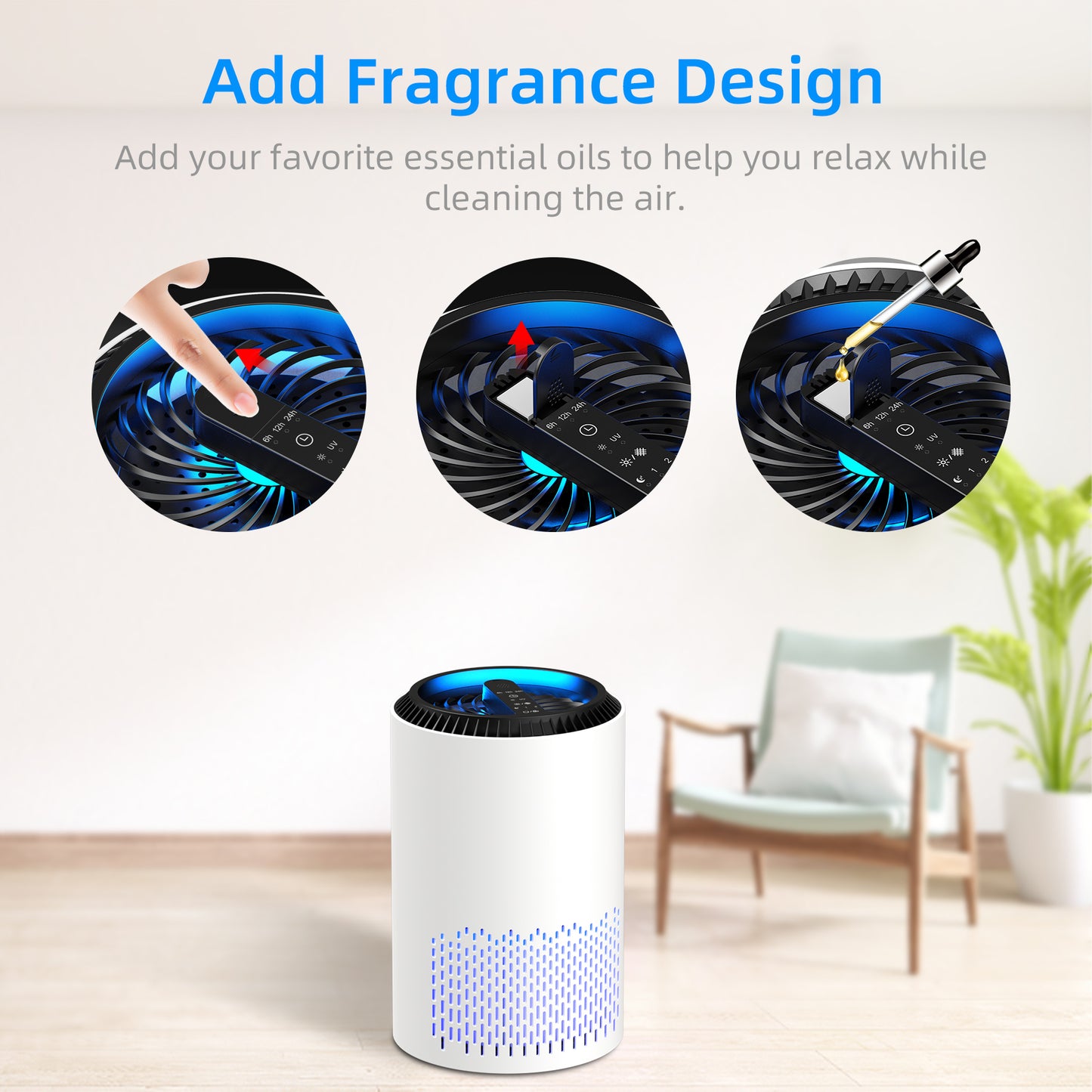 ALROCKET HEPA Air Purifier , Remove PM10, PM2.5, Dust, Cotton Lint, Hair for Home, Black