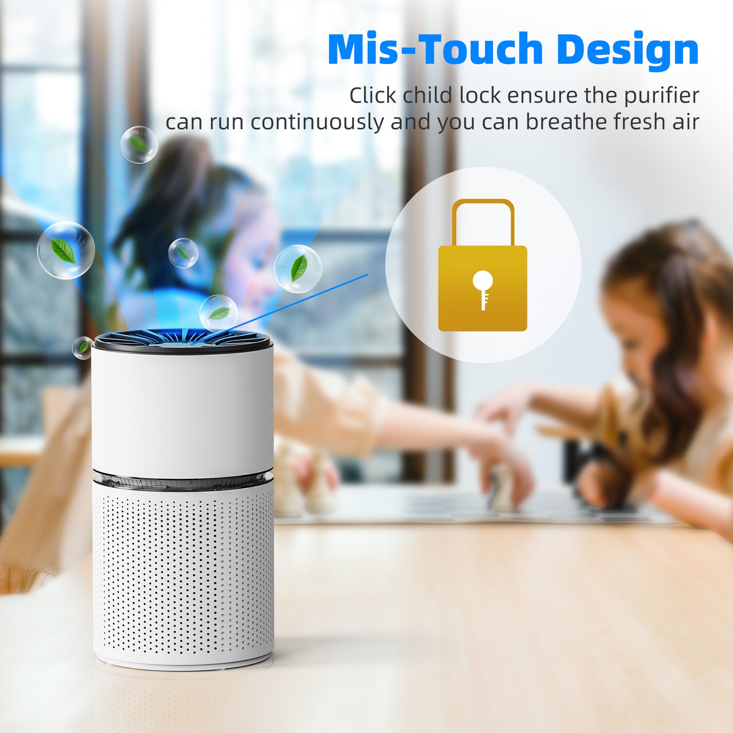 BREEZOME Air Purifiers for Home, H13 True HEPA Air Purifier Air Filter for Dust Smoke Pet Hair Odors 23db Ultra Quiet Air Cleaner for Bedroom Office Living Room Kitchen - White