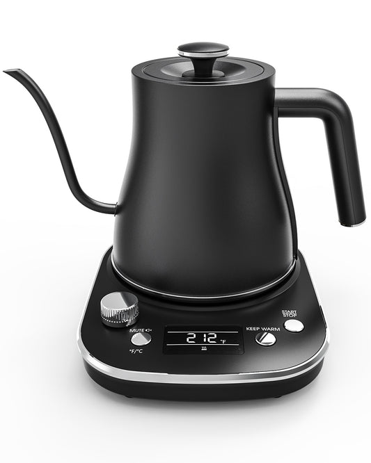 ALROCKET 1200W 0.8L Electric Kettle Temperature Control with LED Display 100% Stainless Steel Inner Electric Gooseneck Kettle for Pour-over Coffee & Tea