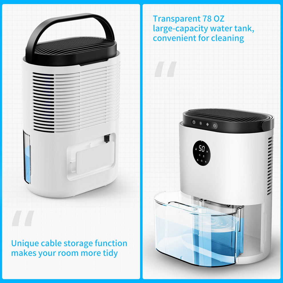 ALROCKET 5-Pint Dehumidifier with Timer, 4500 Cubic Feet, Auto Defrost ...