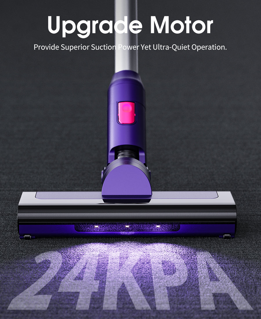 UGHEY Cordless Vacuum Lightweight Stick Vacuum Cleaner Hard Floor Wet Dry Vacuum - 26Kpa - 3 Speed